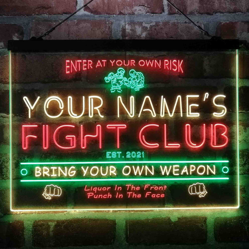 Personalized Fight Club Deluxe App-Enabled 3-Color LED Light Sign - LED Gift Works