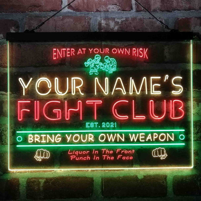 Personalized Fight Club Deluxe App-Enabled 3-Color LED Light Sign - Way Up Gifts
