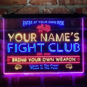 Personalized Fight Club Deluxe App-Enabled 3-Color LED Light Sign - LED Gift Works