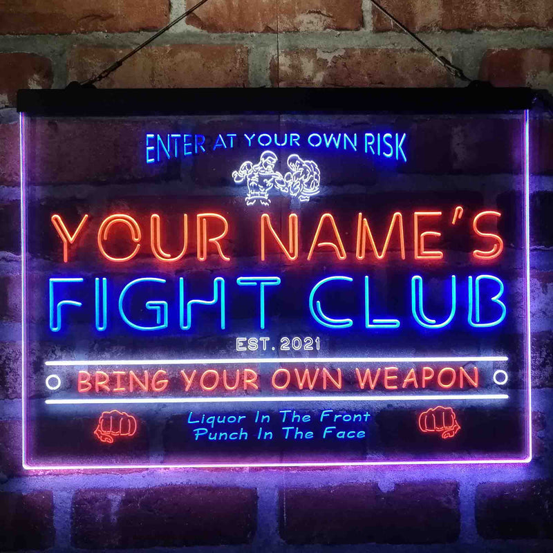 Personalized Fight Club Deluxe App-Enabled 3-Color LED Light Sign - LED Gift Works