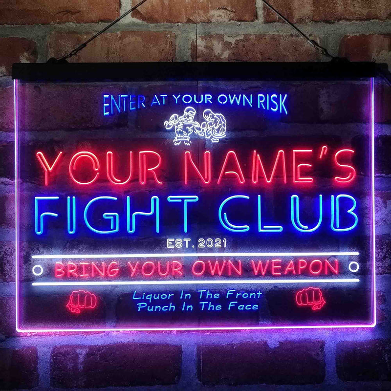 Personalized Fight Club Deluxe App-Enabled 3-Color LED Light Sign - LED Gift Works