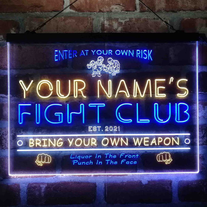 Personalized Fight Club Deluxe App-Enabled 3-Color LED Light Sign - Way Up Gifts
