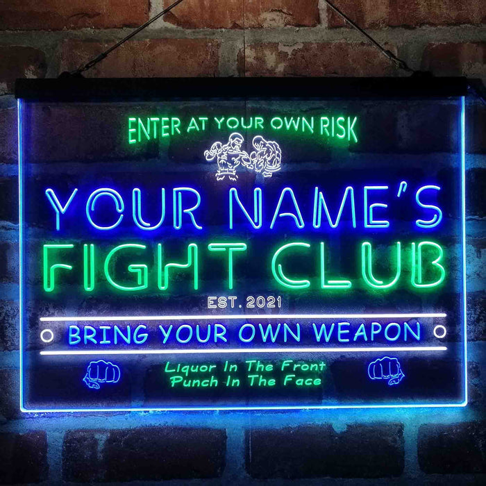 Personalized Fight Club Deluxe App-Enabled 3-Color LED Light Sign - Way Up Gifts