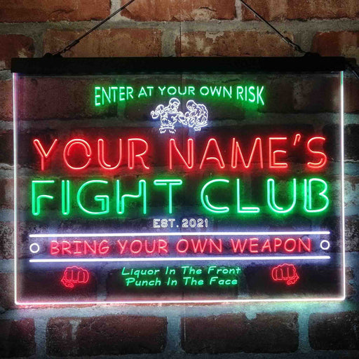 Personalized Fight Club Deluxe App-Enabled 3-Color LED Light Sign - Way Up Gifts