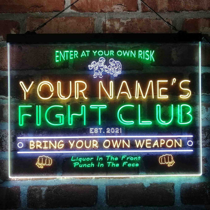 Personalized Fight Club Deluxe App-Enabled 3-Color LED Light Sign - Way Up Gifts