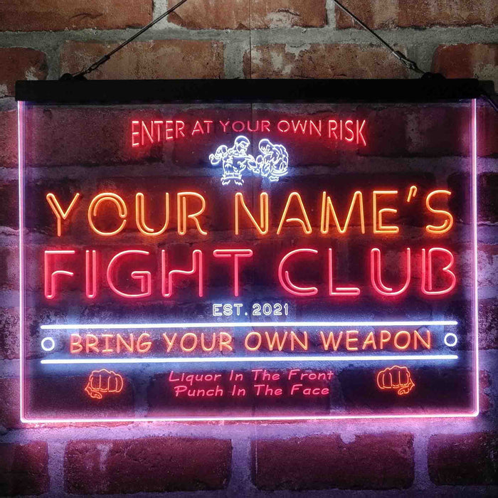 Personalized Fight Club Deluxe App-Enabled 3-Color LED Light Sign - Way Up Gifts