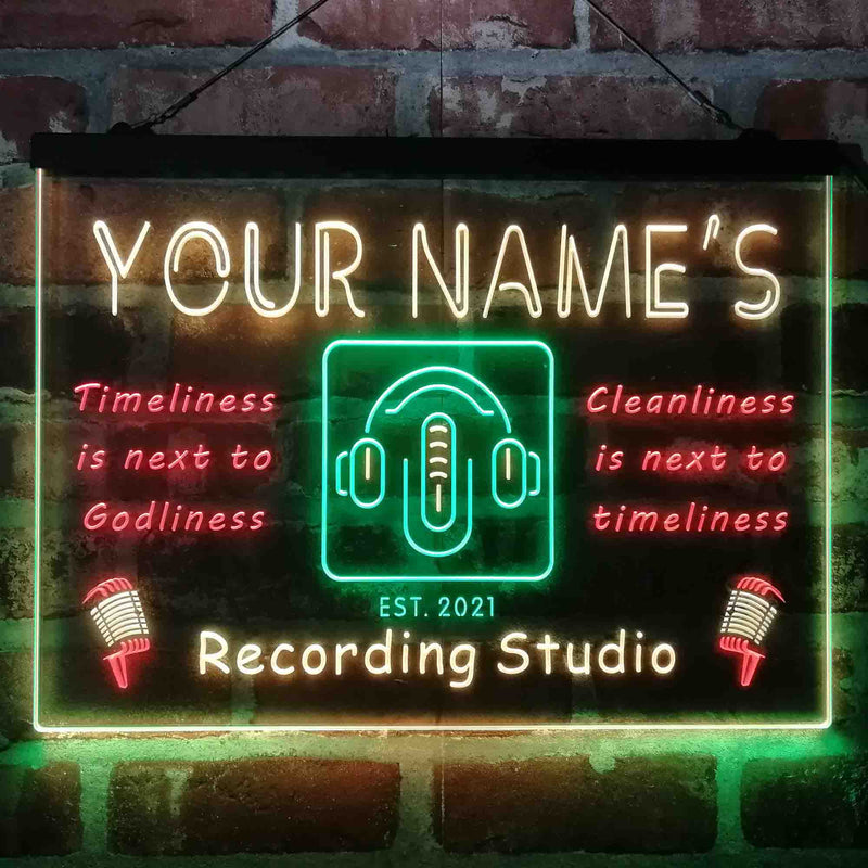Personalized Recording Studio On Air Deluxe App-Enabled 3-Color LED Light Sign | LED Wall Decor - LED Gift Works