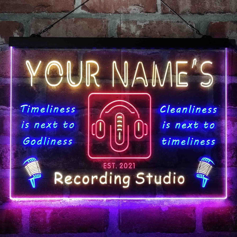 Personalized Recording Studio On Air Deluxe App-Enabled 3-Color LED Light Sign | LED Wall Decor - LED Gift Works