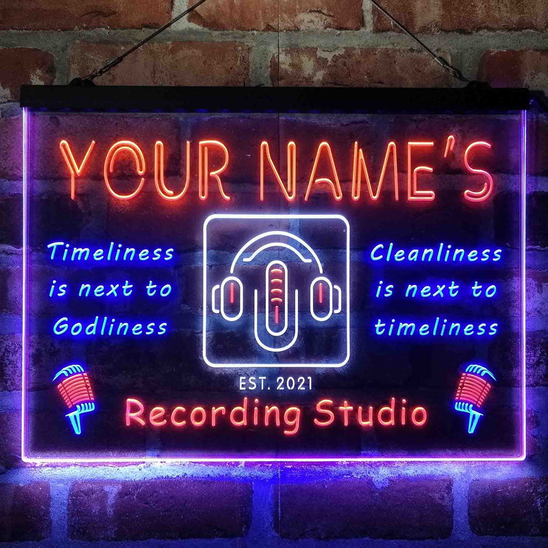 Personalized Recording Studio On Air Deluxe App-Enabled 3-Color LED Light Sign | LED Wall Decor - LED Gift Works