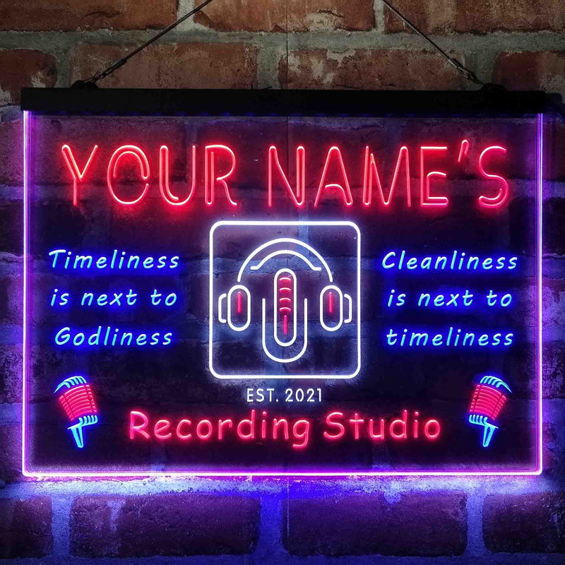 Personalized Recording Studio On Air Deluxe App-Enabled 3-Color LED Light Sign | LED Wall Decor - LED Gift Works