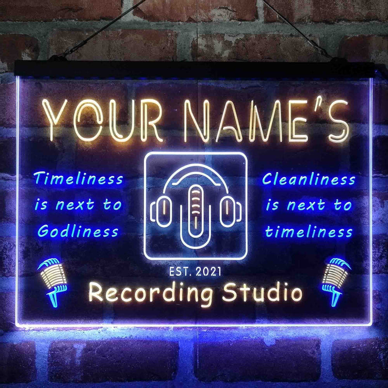 Personalized Recording Studio On Air Deluxe App-Enabled 3-Color LED Light Sign | LED Wall Decor - LED Gift Works
