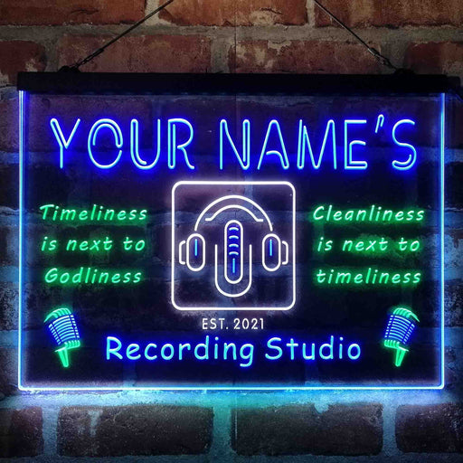 Personalized Recording Studio On Air Deluxe App-Enabled 3-Color LED Light Sign - LED Gift Works