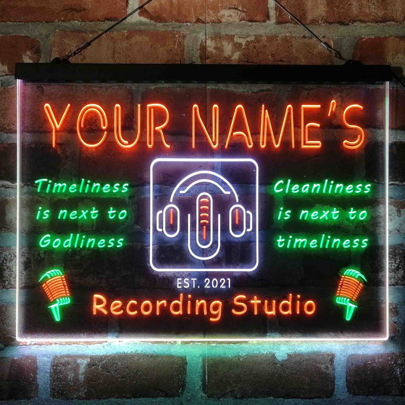 Personalized Recording Studio On Air Deluxe App-Enabled 3-Color LED Light Sign | LED Wall Decor - LED Gift Works