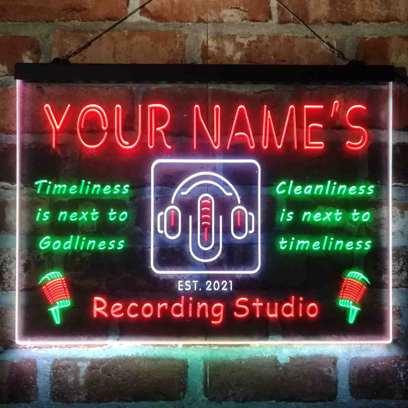 Personalized Recording Studio On Air Deluxe App-Enabled 3-Color LED Light Sign | LED Wall Decor - LED Gift Works