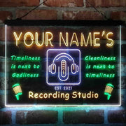 Personalized Recording Studio On Air Deluxe App-Enabled 3-Color LED Light Sign | LED Wall Decor - LED Gift Works