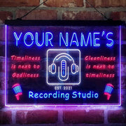 Personalized Recording Studio On Air Deluxe App-Enabled 3-Color LED Light Sign | LED Wall Decor - LED Gift Works