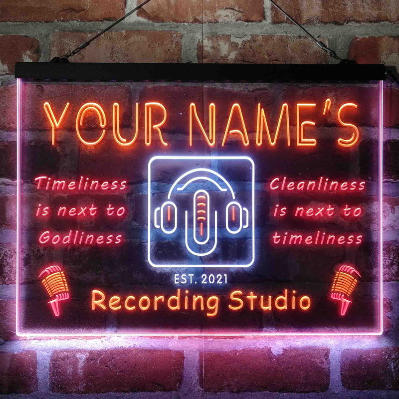 Personalized Recording Studio On Air Deluxe App-Enabled 3-Color LED Light Sign | LED Wall Decor - LED Gift Works
