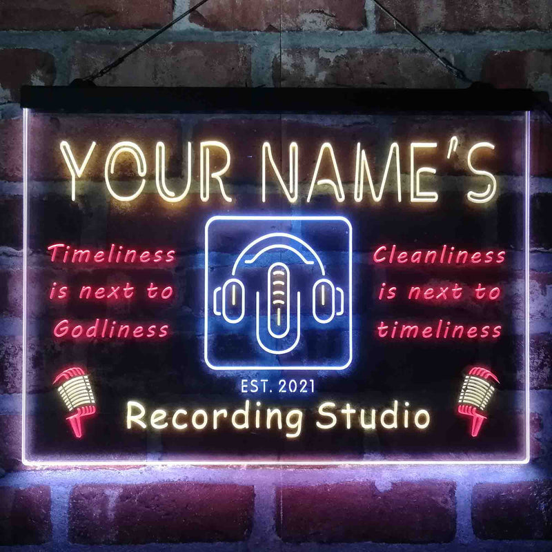 Personalized Recording Studio On Air Deluxe App-Enabled 3-Color LED Light Sign | LED Wall Decor - LED Gift Works