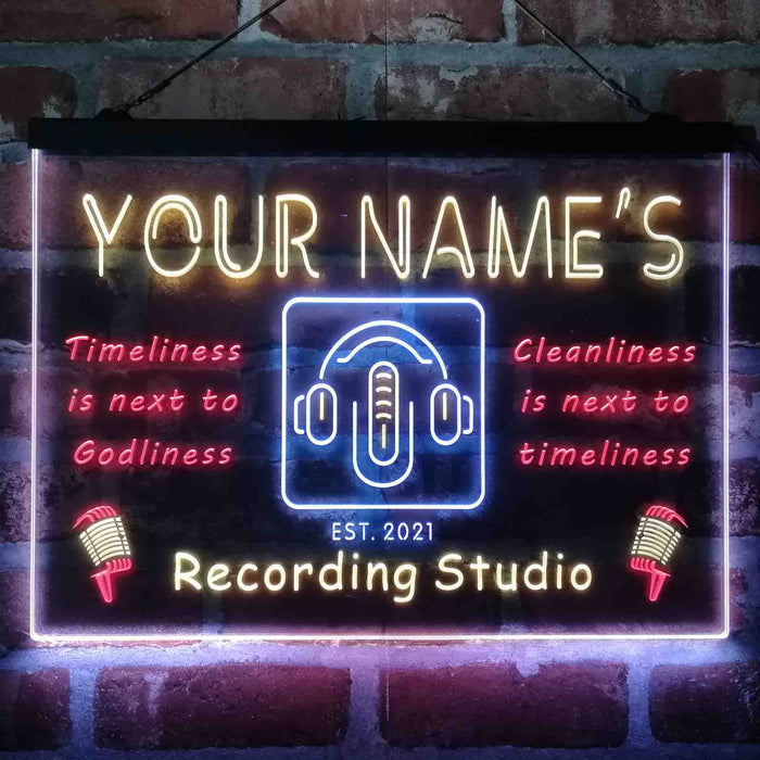 Personalized Recording Studio On Air Deluxe App-Enabled 3-Color LED Light Sign - Way Up Gifts