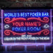 Personalized Poker Room Bar Deluxe App-Enabled 3-Color LED Light Sign - Way Up Gifts