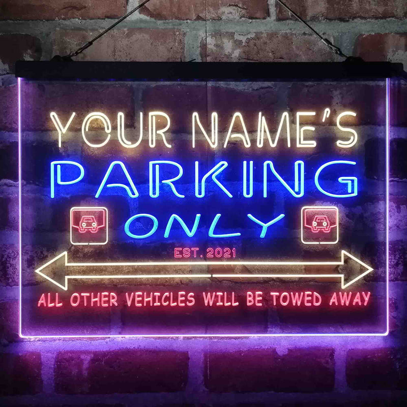 Personalized Parking Space Garage Deluxe App-Enabled 3-Color LED Light Sign - LED Gift Works