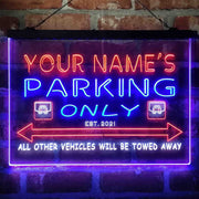 Personalized Parking Space Garage Deluxe App-Enabled 3-Color LED Light Sign - LED Gift Works