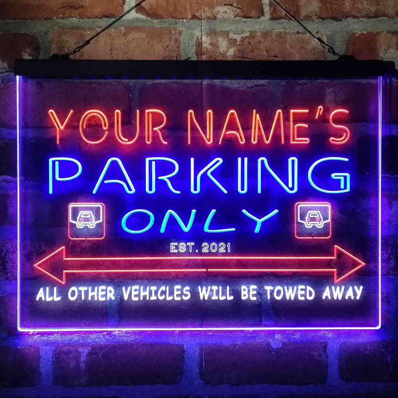 Personalized Parking Space Garage Deluxe App-Enabled 3-Color LED Light Sign - LED Gift Works
