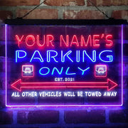 Personalized Parking Space Garage Deluxe App-Enabled 3-Color LED Light Sign - LED Gift Works