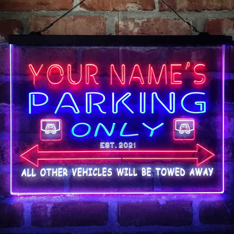 Personalized Parking Space Garage Deluxe App-Enabled 3-Color LED Light Sign - LED Gift Works