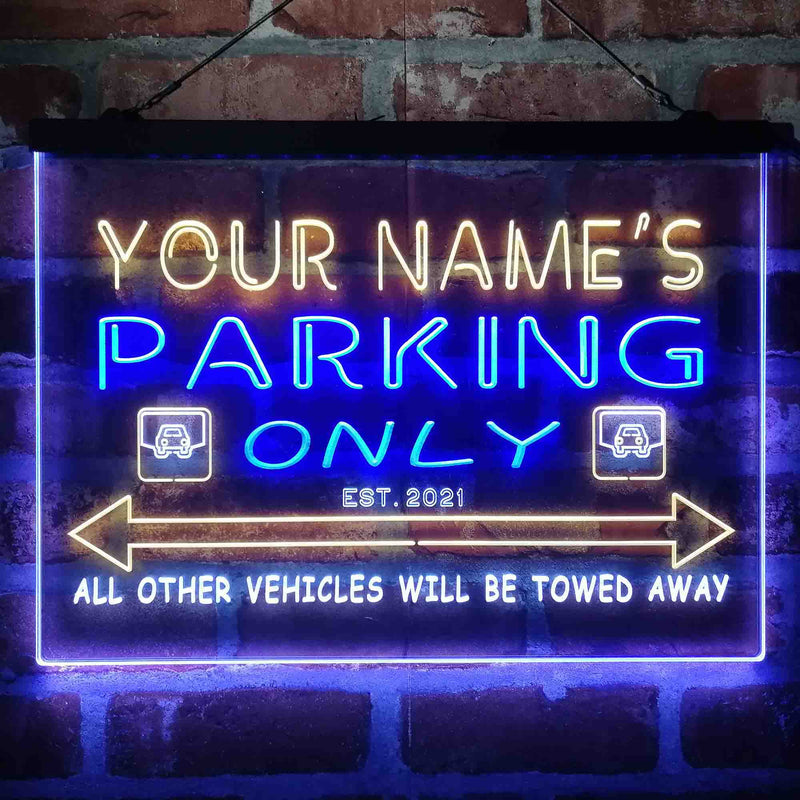 Personalized Parking Space Garage Deluxe App-Enabled 3-Color LED Light Sign - LED Gift Works