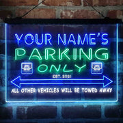 Personalized Parking Space Garage Deluxe App-Enabled 3-Color LED Light Sign - LED Gift Works