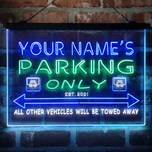 Personalized Parking Space Garage Deluxe App-Enabled 3-Color LED Light Sign - LED Gift Works
