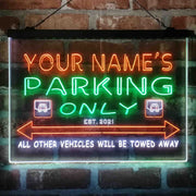 Personalized Parking Space Garage Deluxe App-Enabled 3-Color LED Light Sign - LED Gift Works