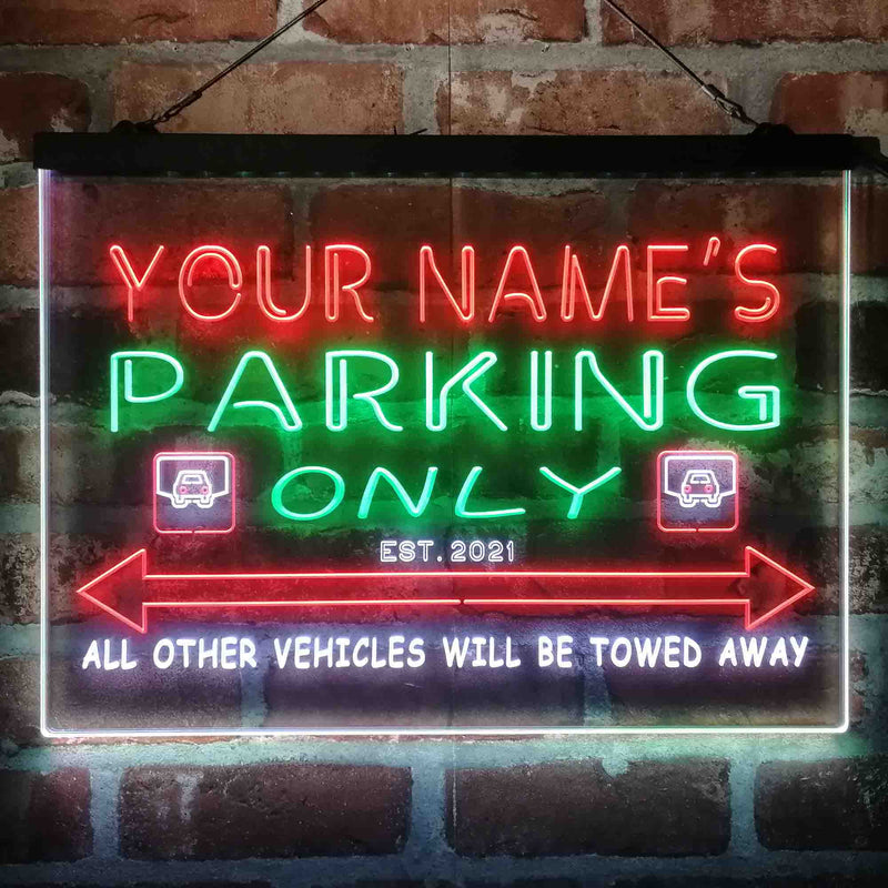 Personalized Parking Space Garage Deluxe App-Enabled 3-Color LED Light Sign - LED Gift Works