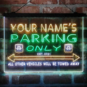 Personalized Parking Space Garage Deluxe App-Enabled 3-Color LED Light Sign - LED Gift Works