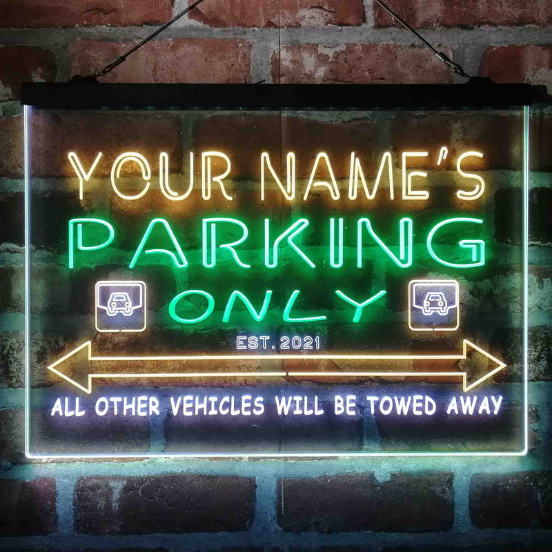 Personalized Parking Space Garage Deluxe App-Enabled 3-Color LED Light Sign - LED Gift Works