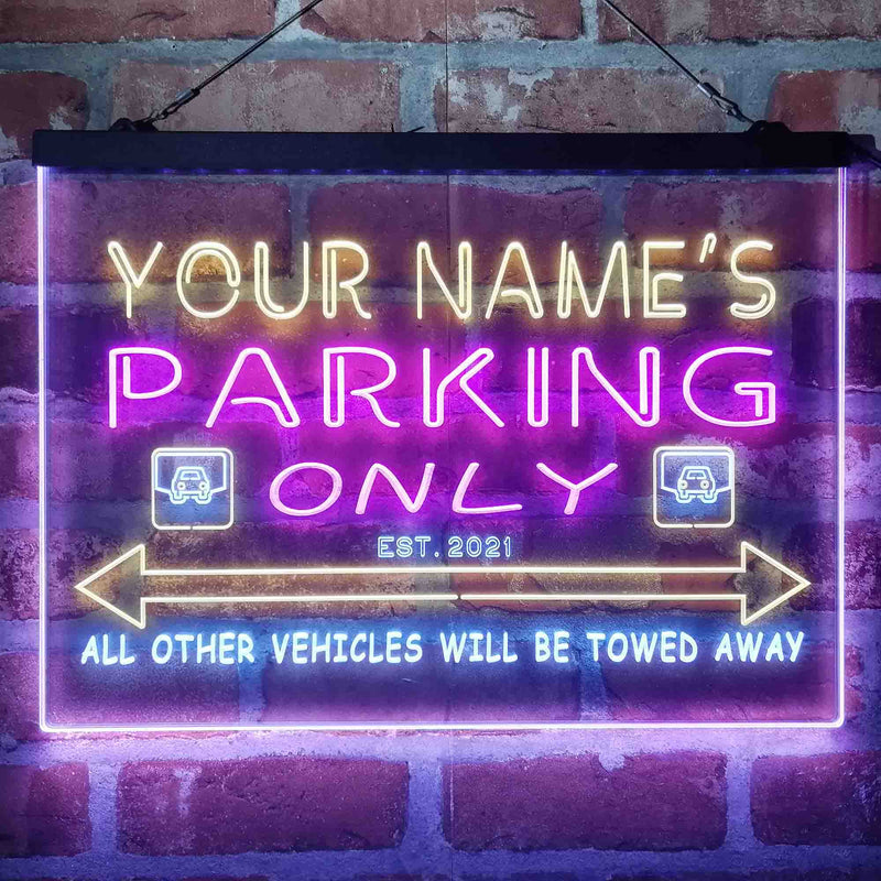 Personalized Parking Space Garage Deluxe App-Enabled 3-Color LED Light Sign - LED Gift Works