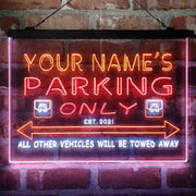 Personalized Parking Space Garage Deluxe App-Enabled 3-Color LED Light Sign - LED Gift Works