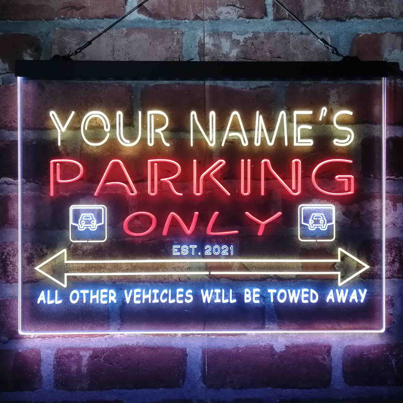 Personalized Parking Space Garage Deluxe App-Enabled 3-Color LED Light Sign - LED Gift Works