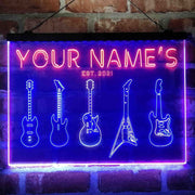 Personalized Guitar Hero Room Deluxe App-Enabled 3-Color LED Light Sign - LED Gift Works