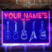 Personalized Guitar Hero Room Deluxe App-Enabled 3-Color LED Light Sign - LED Gift Works