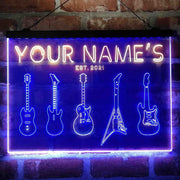 Personalized Guitar Hero Room Deluxe App-Enabled 3-Color LED Light Sign - LED Gift Works