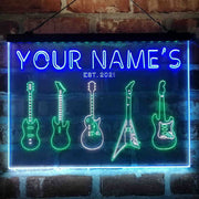 Personalized Guitar Hero Room Deluxe App-Enabled 3-Color LED Light Sign - LED Gift Works