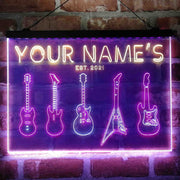 Personalized Guitar Hero Room Deluxe App-Enabled 3-Color LED Light Sign - LED Gift Works