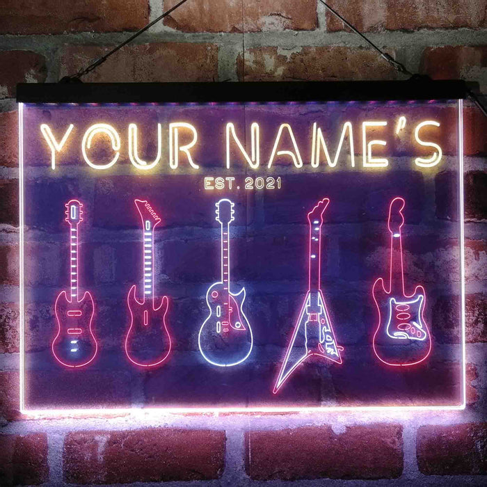 Personalized Guitar Hero Room Deluxe App-Enabled 3-Color LED Light Sign - Way Up Gifts