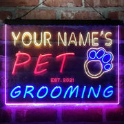 Personalized Pet Grooming Shop Deluxe App-Enabled 3-Color LED Light Sign | LED Wall Decor - LED Gift Works