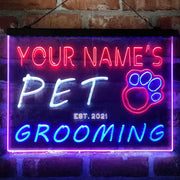 Personalized Pet Grooming Shop Deluxe App-Enabled 3-Color LED Light Sign | LED Wall Decor - LED Gift Works
