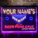 Personalized Beer Pong Cave Deluxe App-Enabled 3-Color LED Light Sign - Way Up Gifts
