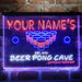 Personalized Beer Pong Cave Deluxe App-Enabled 3-Color LED Light Sign - Way Up Gifts