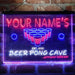 Personalized Beer Pong Cave Deluxe App-Enabled 3-Color LED Light Sign - Way Up Gifts